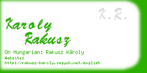 karoly rakusz business card